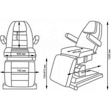 Косметологическое кресло Альфа-10 электропривод, 2 мотора M